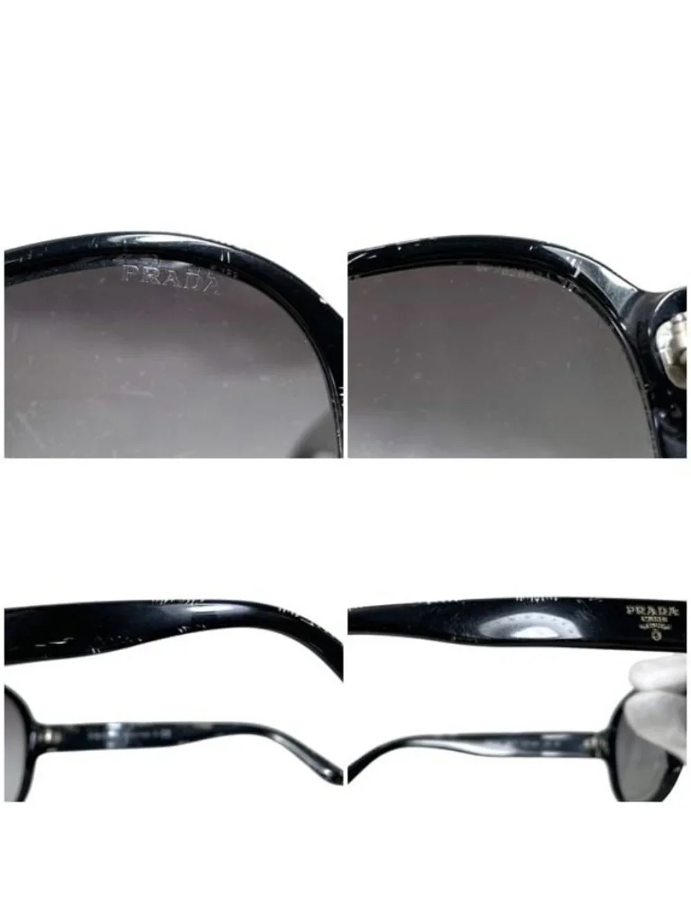Prada Sunglasses Black Gradient Eyewear Acetate Case Lens